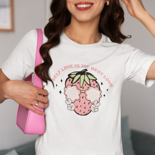 Pink Strawberry Self Love is de beste liefdessingl T-shirt
