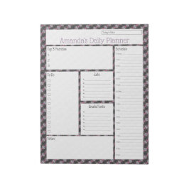 Pink Streamer Abstract Design Daily Planner Notitieblok