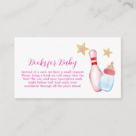 Pink Strike Up Bowling Books For Baby Shower  Informatiekaartje