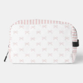 Pink Stripe Bow Pattern Gingham Coquette Cosmetic  Toilettasje (Achterkant)