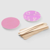 Pink Stripe Fans Handwaaier (Niet-gemonteerd)