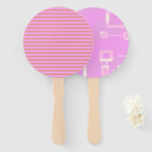 Pink Stripe Fans Handwaaier (Voorkant en achterkant)