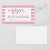 Pink Stripe Luier Raffle Ticket Informatiekaartje (Voorkant / Achterkant)