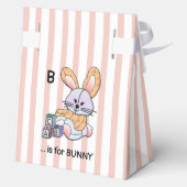 Pink Stripe Nursery Art - Bunny Ballotins (Verso)