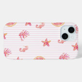 Pink Stripe Summer Marine Pattern Case-Mate iPhone Case (Achterkant (horizontaal))