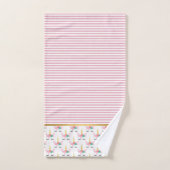 PINK STRIPE UNICORN GOLD TOWROOM SET (Serviette à main)