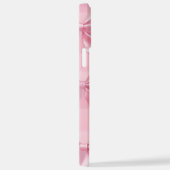 Pink Striped Bow Coquette Aesthetic Cute Girly iPhone Hoesje (Rechterkant)