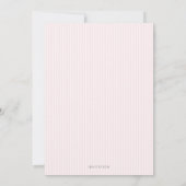 Pink striped coast shell baptism Invitation Kaart (Achterkant)