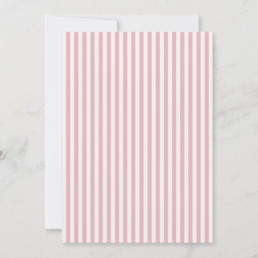 Pink Striped First Communion Invitation (Dos)