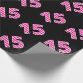 Pink Stripes 15 Event # (Verjaardag, Jubileum) Cadeaupapier (Hoek)