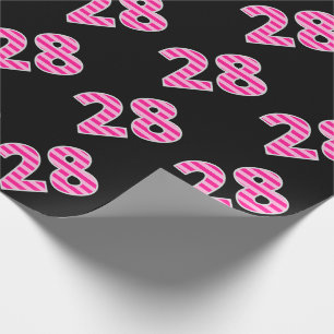 Pink Stripes 28 Event # (Verjaardag, Jubileum) Cadeaupapier