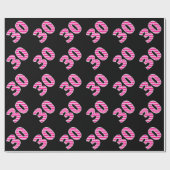 Pink Stripes 30 Event # (Verjaardag, Jubileum) Cadeaupapier (Vlak)
