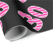 Pink Stripes 30 Event # (Verjaardag, Jubileum) Cadeaupapier (Rol Hoek)