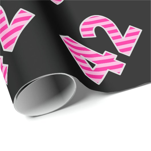 Pink Stripes 42 Event # (Verjaardag, Jubileum) Cadeaupapier (Rol Hoek)