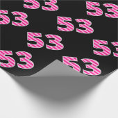 Pink Stripes 53 Event # (Verjaardag, Jubileum) Cadeaupapier (Hoek)