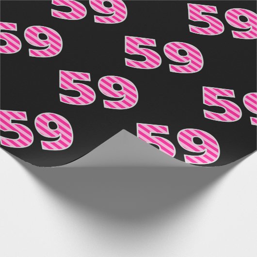 Pink Stripes 59 Event # (Verjaardag, Jubileum) Cadeaupapier (Hoek)