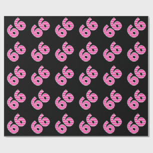 Pink Stripes 66 Event # (Verjaardag, Jubileum) Cadeaupapier