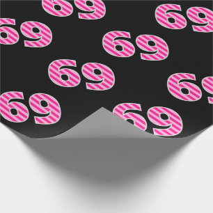 Pink Stripes 69 Event # (Verjaardag, Jubileum) Cadeaupapier