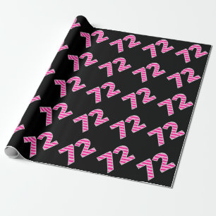 Pink Stripes 72 Event # (Verjaardag, Jubileum) Cadeaupapier