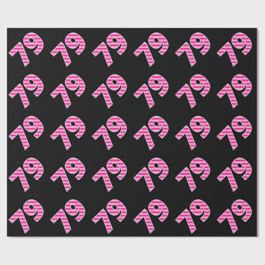 Pink Stripes 79 Event # (Verjaardag, Jubileum) Cadeaupapier (Vlak)