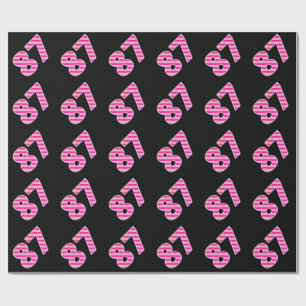 Pink Stripes 87 Event # (Verjaardag, Jubileum) Cadeaupapier