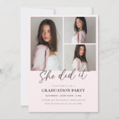 Pink Stripes Aesthetic Graduation Invitation (Devant)