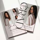 Pink Stripes Aesthetic Graduation Invitation