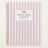Pink Stripes and Bow, Elegant Daily Planner (Devant)