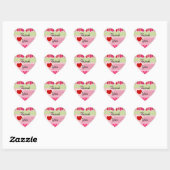 Pink Stripes and Polka Dot Heart Thank You Sticker (Vel)