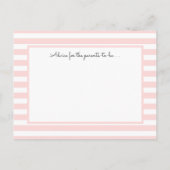 Pink Stripes Baby shower Advies, gebed Advieskaart (Achterkant)