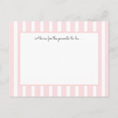 Pink Stripes Baby shower Advies, gebed Advieskaart (Achterkant)