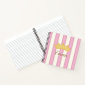 Pink Stripes Crowé Monogramme Princesse Journal (Intérieur)