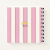 Pink Stripes Crowé Monogramme Princesse Journal (Dos)