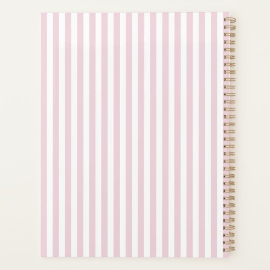 Pink Stripes, Elegant Monogrammed Planner (Dos)