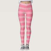Pink Stripes leggings monogrammes personnalisés (Devant)