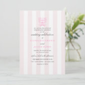 Pink Stripes & Mariage damassé Invitation (Debout devant)