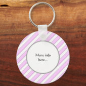 Pink Stripes on White Editable Front & Back Mail Sleutelhanger (Achterkant)