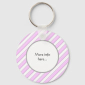 Pink Stripes on White Editable Front & Back Mail Sleutelhanger (Achterkant)