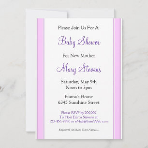 Pink Stripes personnalisé Baby Shower Invitations