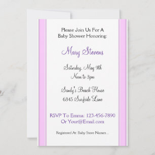 Pink Stripes personnalisé Baby Shower Invitations