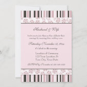 Pink Stripes Photo Mariage Vow Renewal Invitation (Dos)
