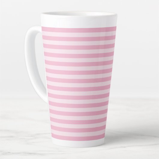 Pink Stripes Seamless Pattern Latte Mok (Linkerhoek)