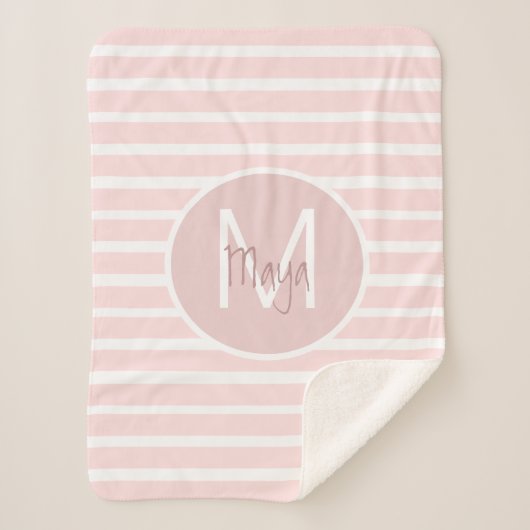 PINK STRIPES SHERPA BLANKET SHERPA DEKEN (Voorkant)