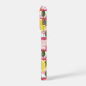 Pink Stripes Summer Lemon Pattern iPhone Case (Côté gauche)