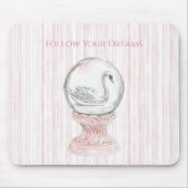 Pink Stripes Swan   Muismat (Voorkant)