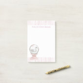 Pink Stripes Swan   Post-it® Notes (Op bureau)