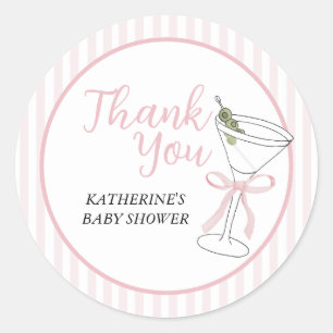 Pink Stripes Tini One is onderweg Ronde Sticker