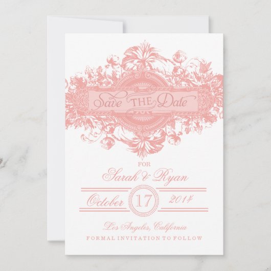 PINK STROOM BEWAREN DE DATUM SAVE THE DATE (Voorkant)