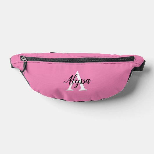 Pink Stylé Monogramme Script Fanny Pack (Poser)