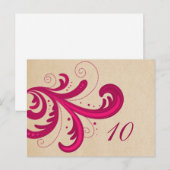 Pink Stylish Swils Numéro de table Carte postale (Devant / Derrière)